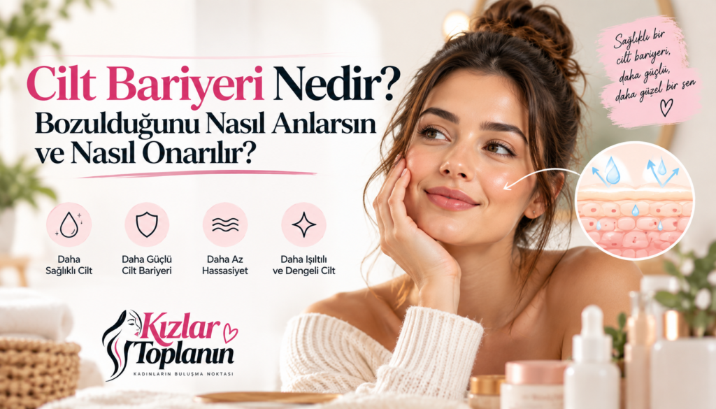 Cilt bariyerini ve sağlıklı cilt görünümünü gösteren kadın