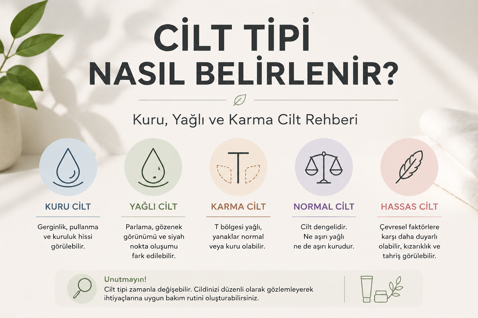 Cilt Tipi Nasıl Belirlenir? 5 Cilt Tipini Tanıma Rehberi