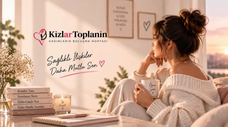 İlişkide sınır koymak ve sağlıklı ilişkiyi anlatan kadın görseli